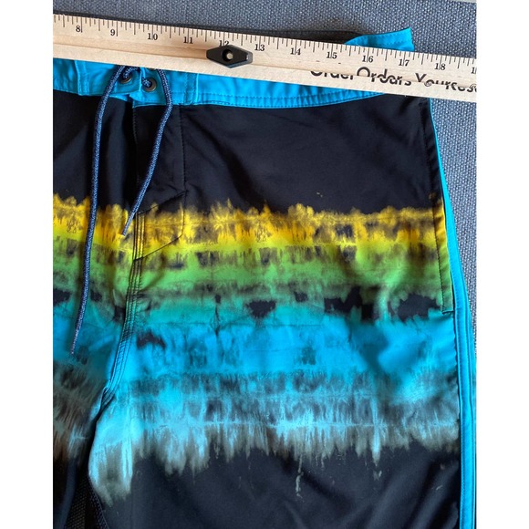 O'Neill Cruzers Mens swim short size 34 black turquoise yellow pockets swimtrunk - Picture 4 of 10